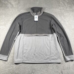 Reel Life Men's Grid Fleece 1/2 Zip Anorak Jacket Castlerock Gray Size M NWT